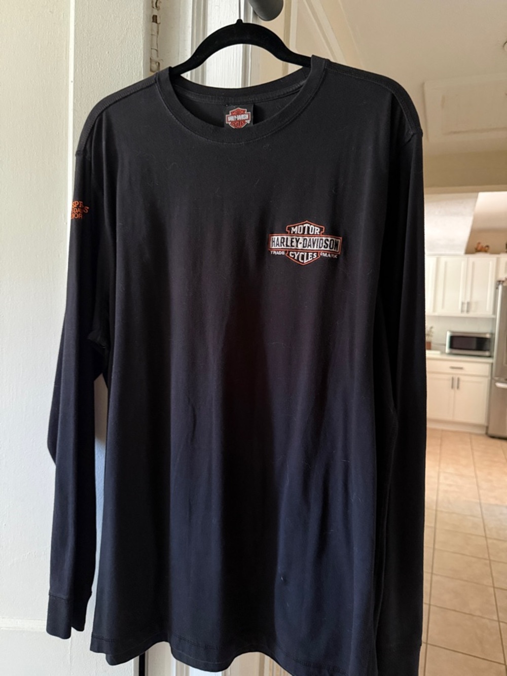 Harley-Davidson Black Long Sleeve Shirt with Orange Logo
